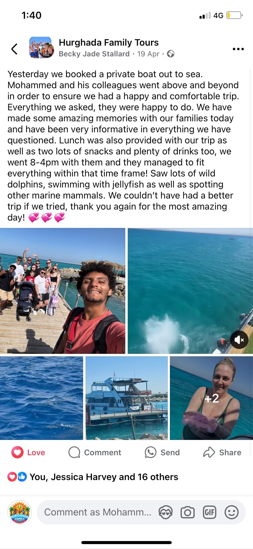 Real UK family review of Hurghada Family Tours on Facebook — 4 of 82 reviews