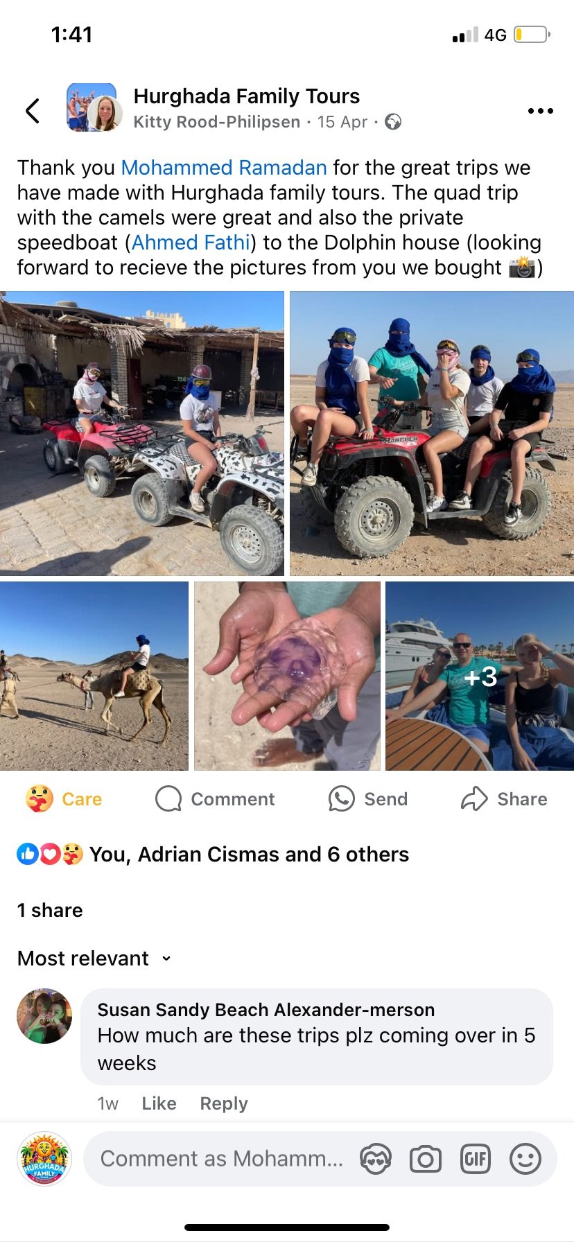 Real UK family review of Hurghada Family Tours on Facebook — 8 of 82 reviews