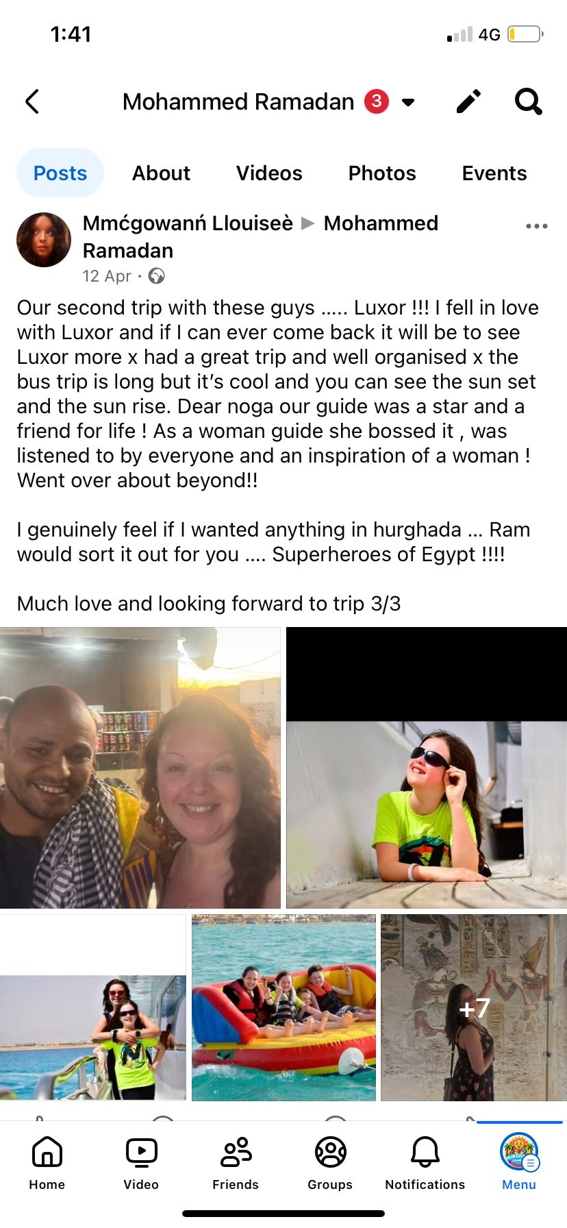 Real UK family review of Hurghada Family Tours on Facebook — 10 of 82 reviews