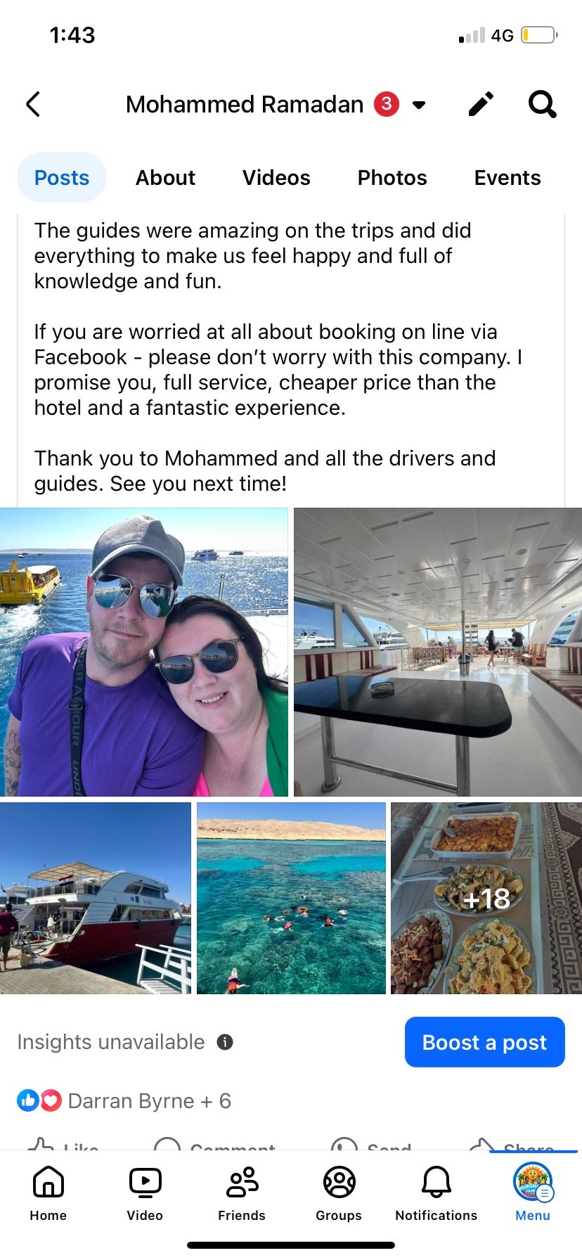 Real UK family review of Hurghada Family Tours on Facebook — 19 of 82 reviews