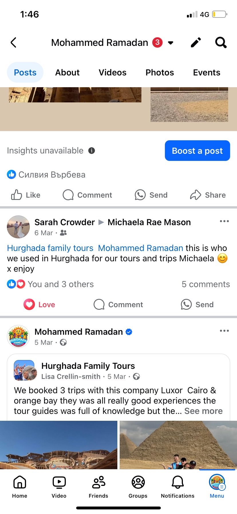 Real UK family review of Hurghada Family Tours on Facebook — 28 of 82 reviews