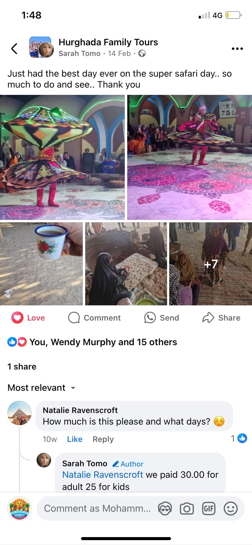 Real UK family review of Hurghada Family Tours on Facebook — 37 of 82 reviews