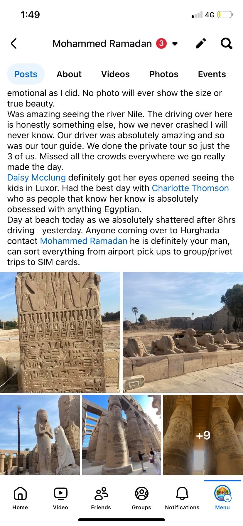 Real UK family review of Hurghada Family Tours on Facebook — 41 of 82 reviews