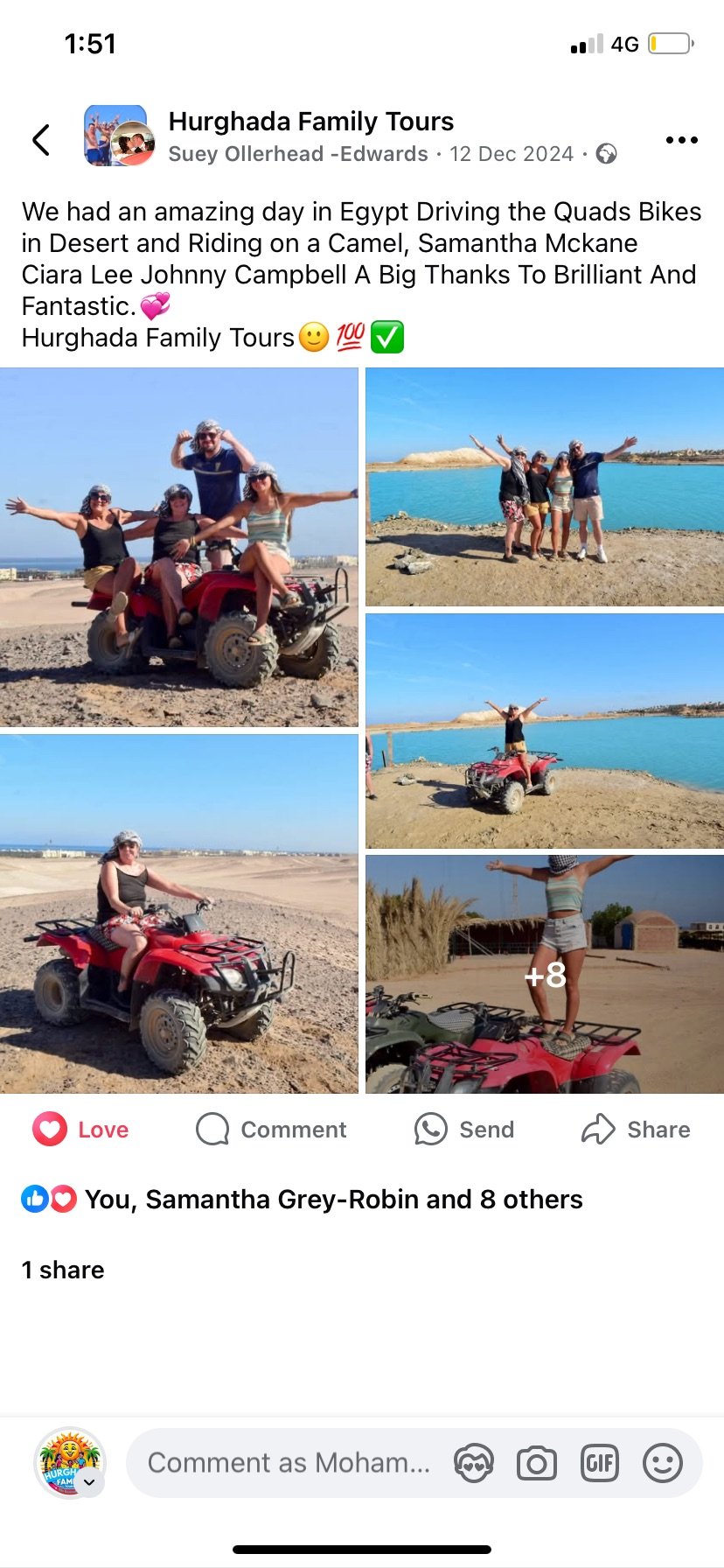 Real UK family review of Hurghada Family Tours on Facebook — 46 of 82 reviews