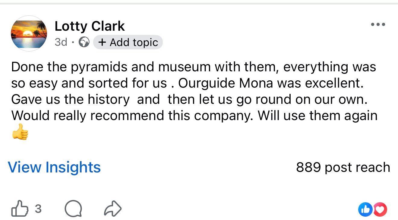 Real UK family review of Hurghada Family Tours on Facebook — 67 of 82 reviews