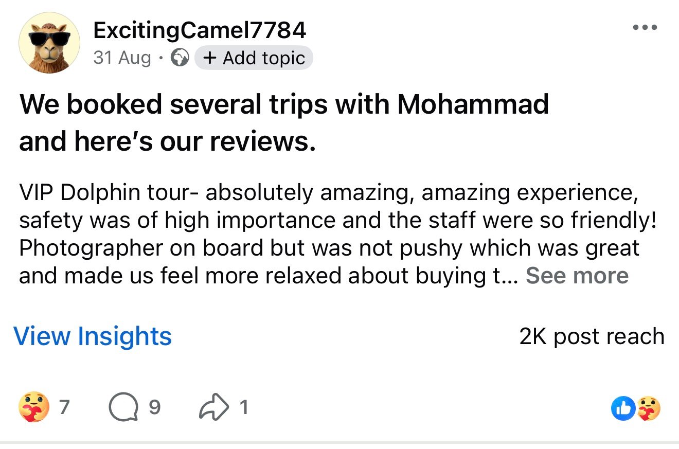 Real UK family review of Hurghada Family Tours on Facebook — 72 of 82 reviews