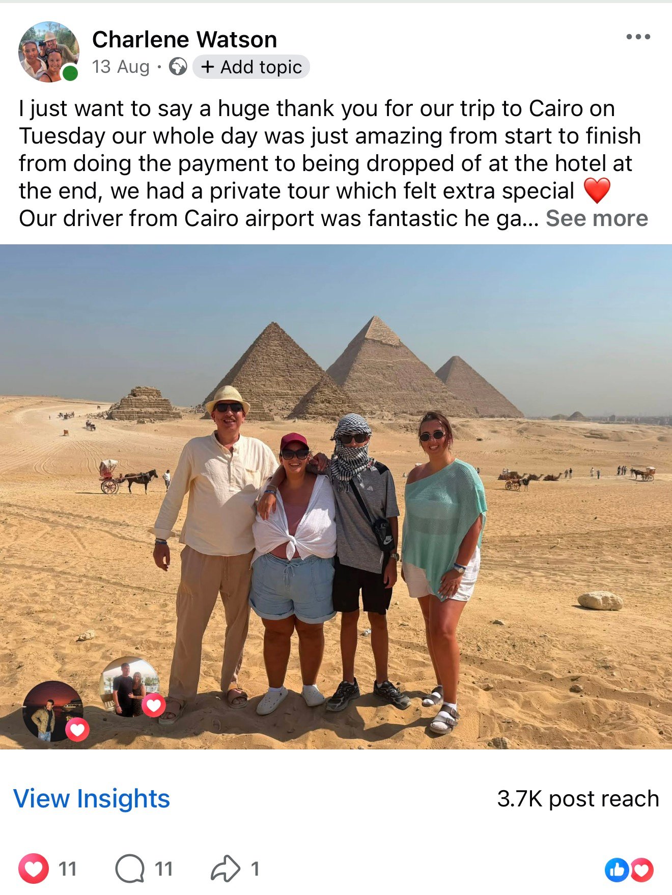 Real UK family review of Hurghada Family Tours on Facebook — 75 of 82 reviews
