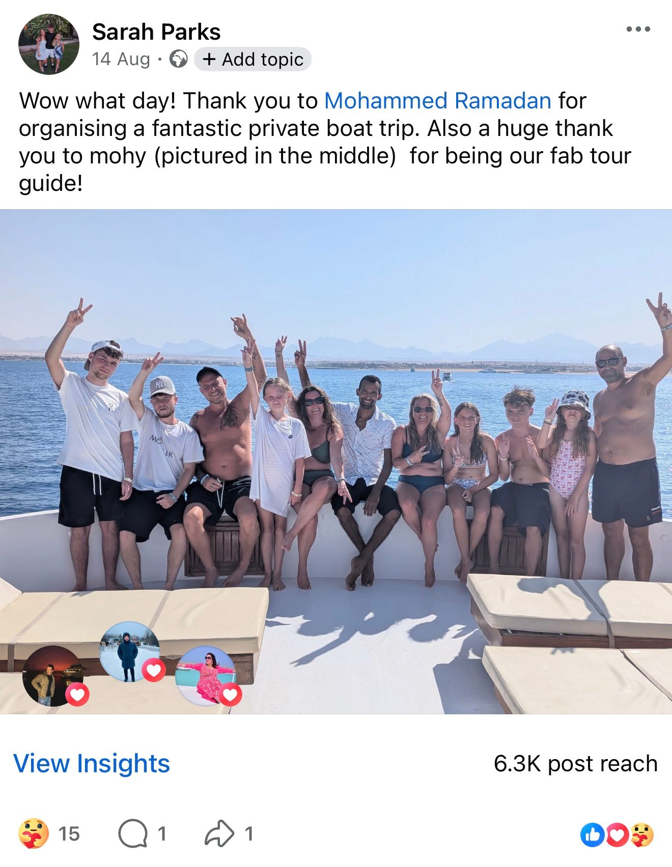 Real UK family review of Hurghada Family Tours on Facebook — 77 of 82 reviews