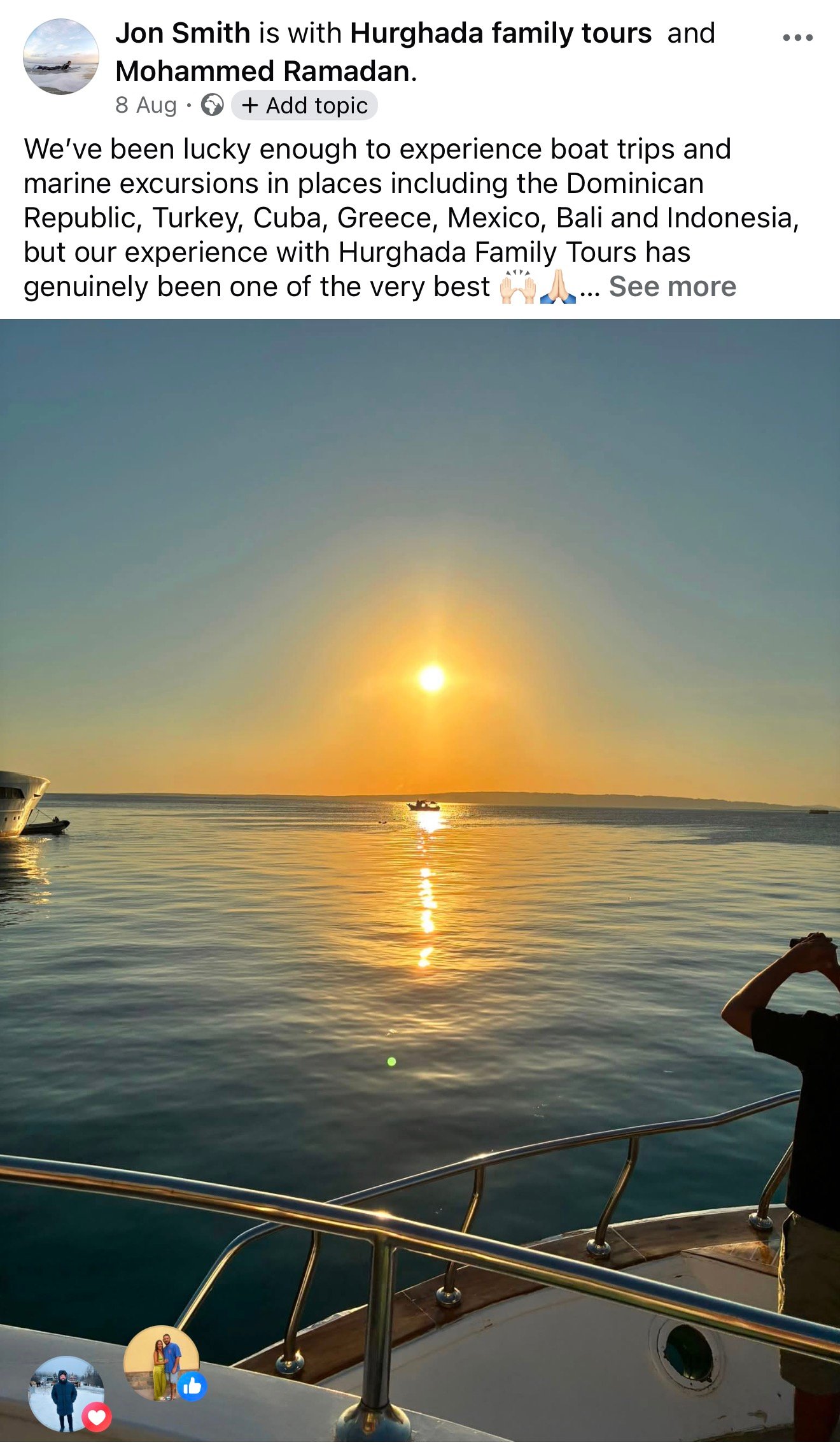 Real UK family review of Hurghada Family Tours on Facebook — 78 of 82 reviews