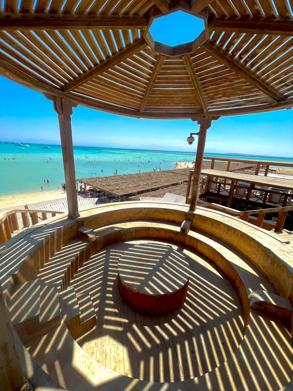 Happy group at Orange Bay island Hurghada – Egyptian Maldives Red Sea tour