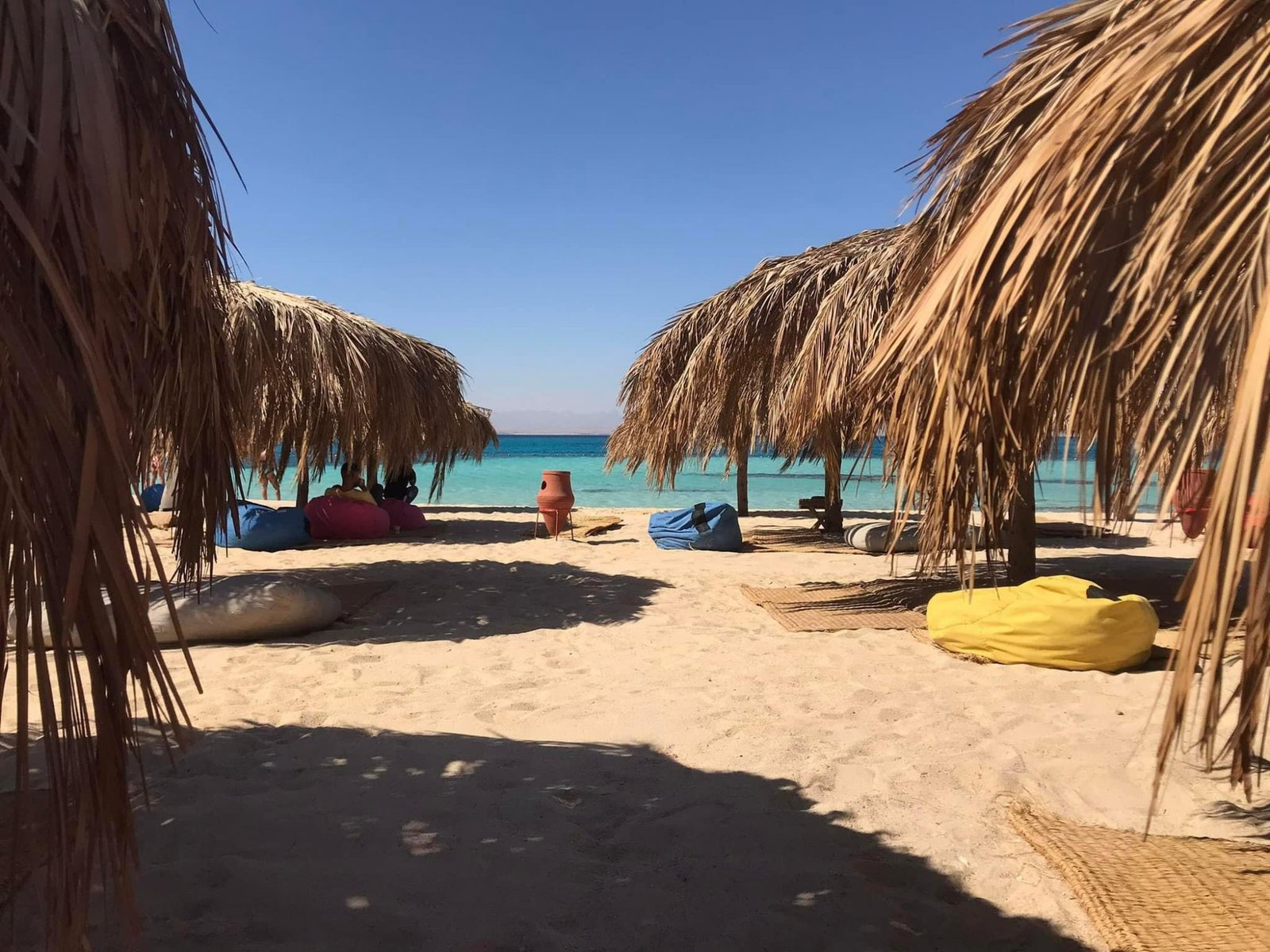 Paradise Island Hurghada – children playing on white sand beach Red Sea