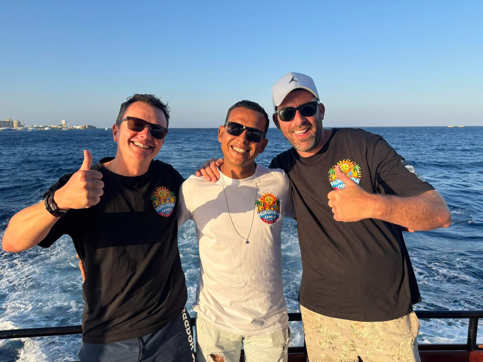 Mohammed Ramadan and Hurghada Family Tours team on boat