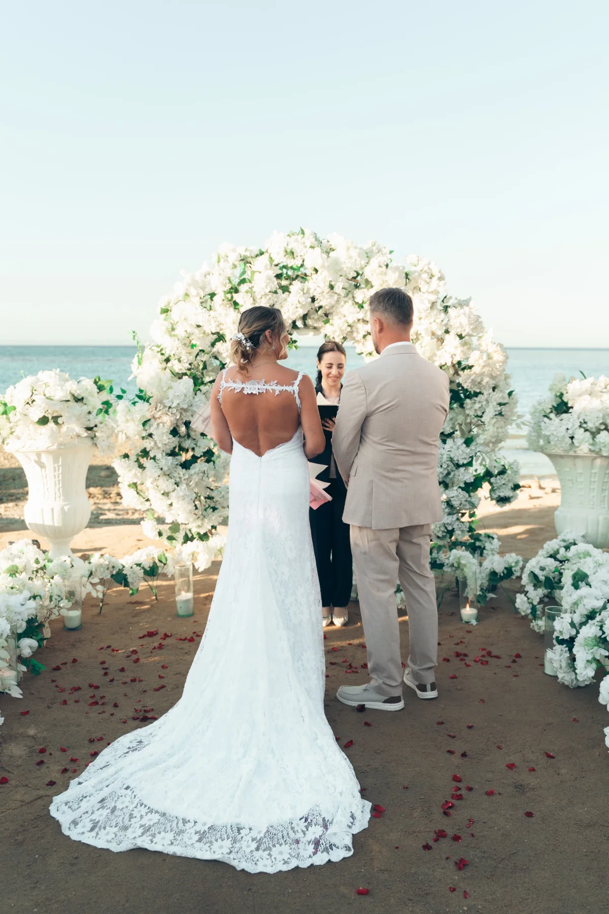 Private beach wedding ceremony in Hurghada beside the Red Sea